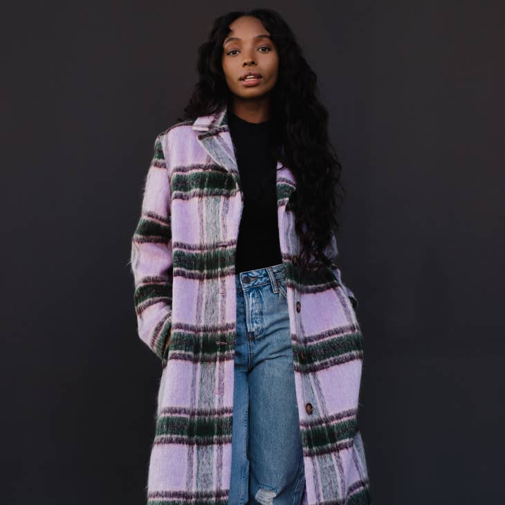 Green plaid clearance overcoat