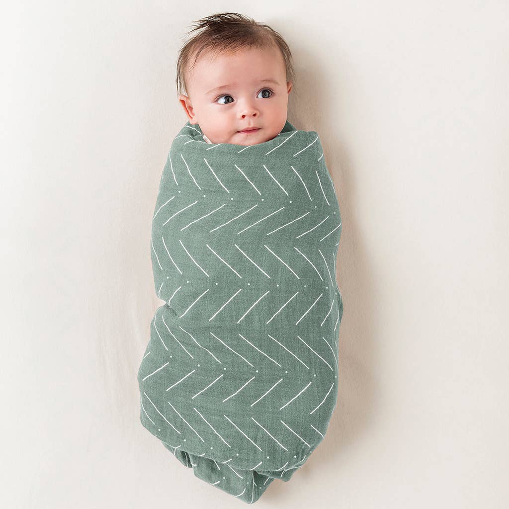 Breastfeeding Swaddle Sage Mudcloth Sercy+Co