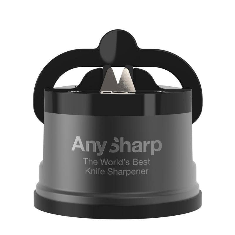 AnySharp Pro Metal World&s Best Knife Sharpener with Suction, Gunmetal
