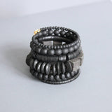 Vulcanite lava black wrap bracelet