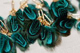 Peacock Feather Tassel Earrings