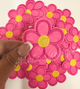 3” hot pink daisy patch