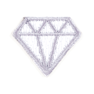 Diamond Embroidered Sticker Patch: 1" x 1"