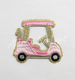 3” preppy pink golf cart patch