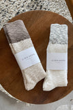 Color Block Cottage Socks Oatmeal/Flax