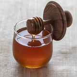 Teak & Glass Honey Jar