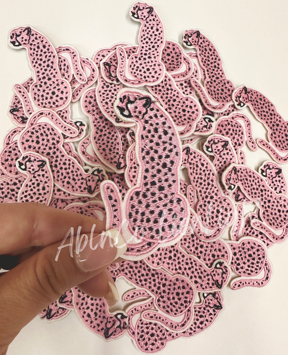 3” pink cheetah cowgirl patch