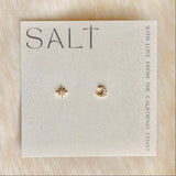 Star Moon gold stud earrings