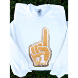 Gold Foam Hand #1 Game Day Chenille Patch