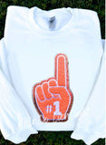 Orange Foam Hand #1 Game Day Chenille Patch