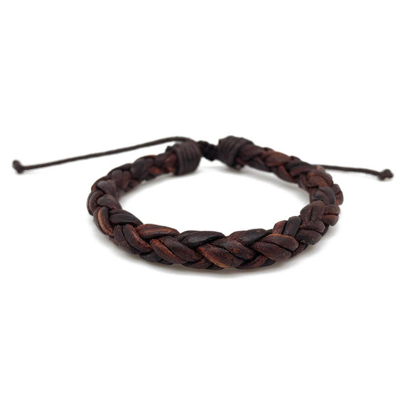Leather Round Braid Men's Bracelet
