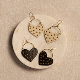 Black Studded Harlow Heart Gold