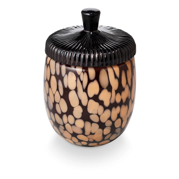 Midnight Pumpkin Glass Acorn Candle