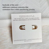 Square hoop gold stud earrings