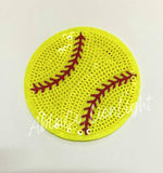 3” softball sequins patch