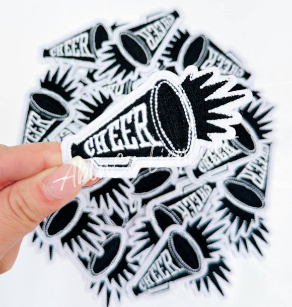 Black cheer megaphone patch