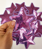 3” navy sequin star patch