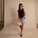 Black Studded Harlow Heart Gold