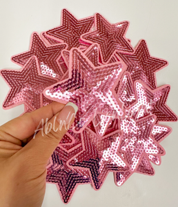 3” light pink sequin star patch