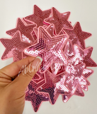 3” navy sequin star patch