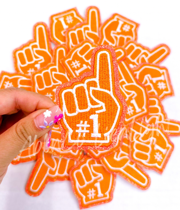 Orange #1 foam finger patch 3