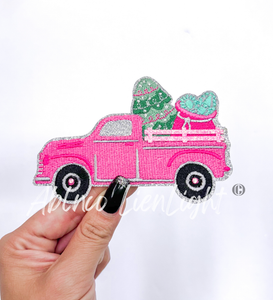 Pink Christmas Truck Patch