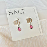 Silver faceted gemstone earrings