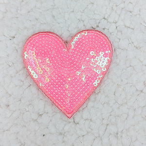 Pink sequin heart patch