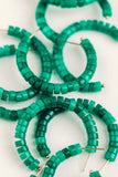 Green Beaded Hoop Earrings