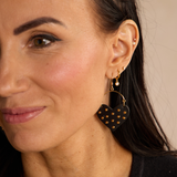 Black Studded Harlow Heart Gold