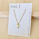 Dainty gold cross necklace