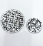 2” Silver glitter disco ball Iron-On Embroidery Patch