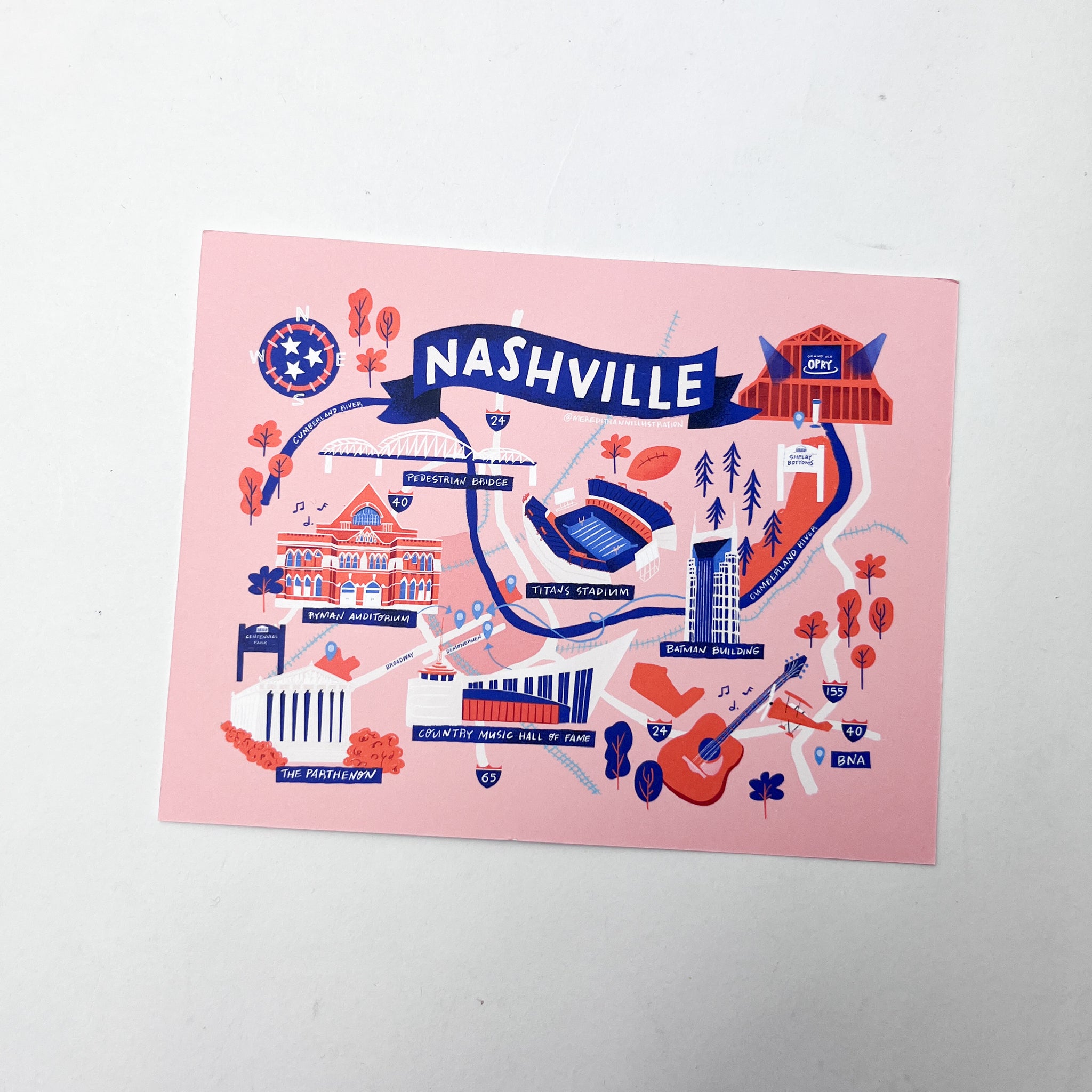 Post Card Maps Nashville Map Post Card – Sercy+Co