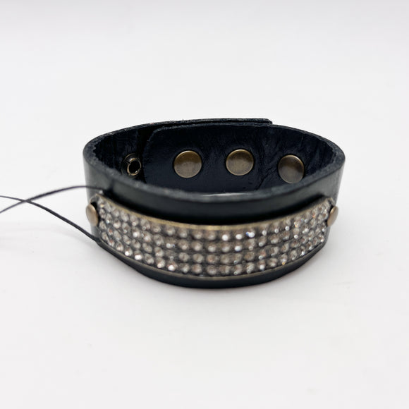 ID Leather Bracelet Blk