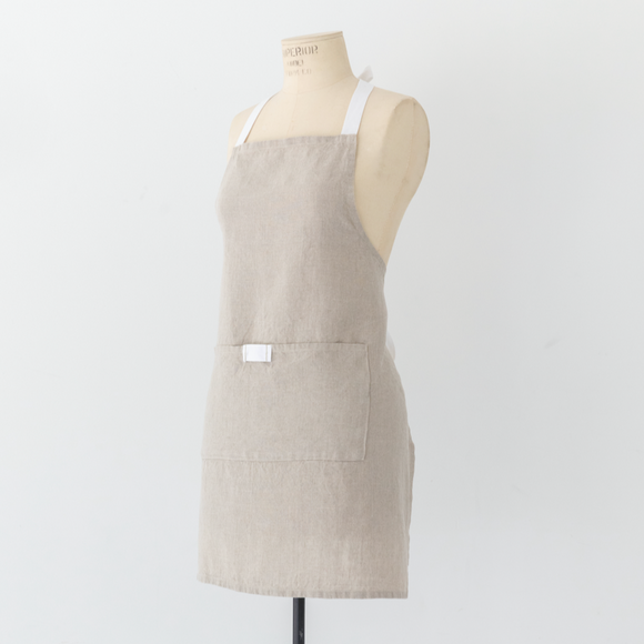 Linen Full Apron with Pocket