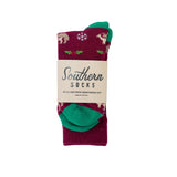 Southern Socks Deer humping socks maroon with green accent