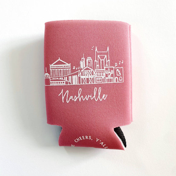 Nashville Can Koozie Pink