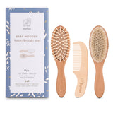 Wooden Baby Hair Brush Set