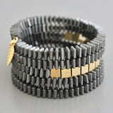 Hematite brass wrap bracelet