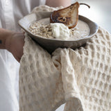 Stonewashed Cotton Waffle Tea Towel Natural