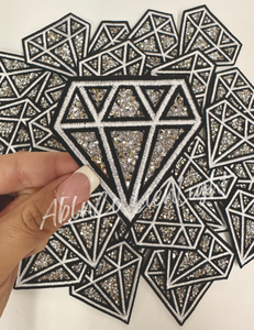 3” rhinestone diamond patch