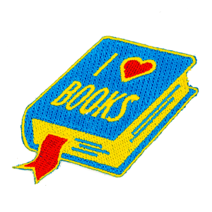 I Heart Books Embroidered Patch