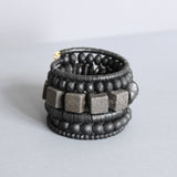 Vulcanite lava black wrap bracelet