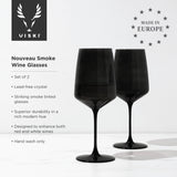 Crystal Wine Glasses Smoke Set of 2