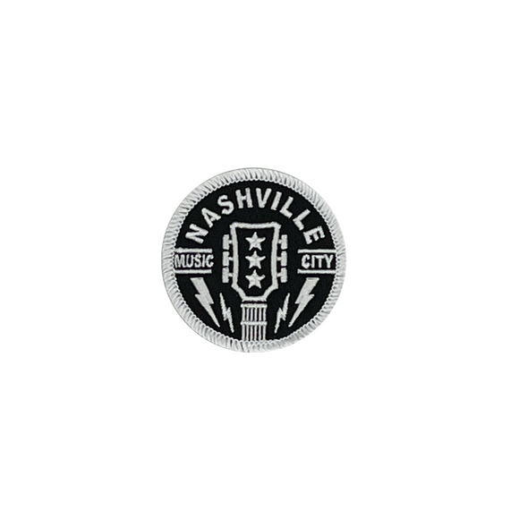 Nashville Music City Guitar Embroidered Patch