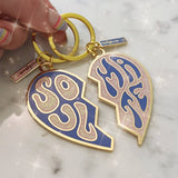 Soulmate Split Heart Keychain