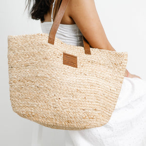 Jute Seagrass Beach Tote