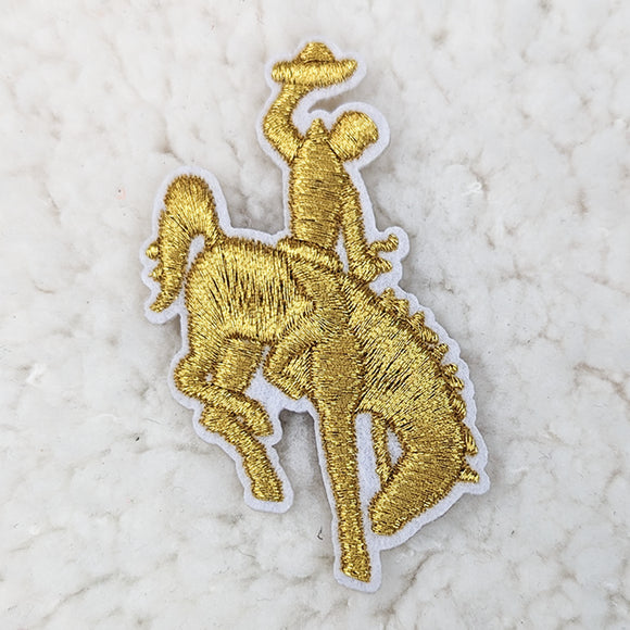 Gold Rodeo Cowboy Patch