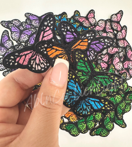 1” rainbow butterfly patch blue