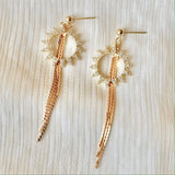 Sunbursts boho-chic tassel earrings